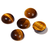 20pcs 12mm Natural Stone No Hole Tiger Eye Semicircle Smooth Cabochons Beads Healing Chakra Crystal Stone Bead for Jewelry Makin