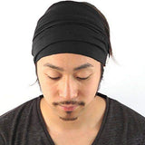 Veteran 12 In 1 Unisex Elastic Cotton Headband Wrap Bandanna,Free Size(Black,Pcak Of 1)