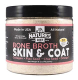 Nature's Diet Pet Bone Broth Protein Powder with Collagen, Chia Seed, Flax Seed & Omega 3 (Skin & Coat, 6 oz (60 Servings))