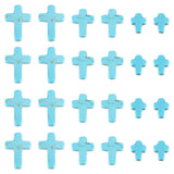 SUNNYCLUE 90Pcs 3 Sizes Mini Blue Turquoise Cross Beads 10/16/25mm for Jewelry Making Supplies