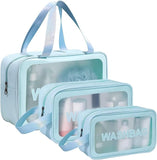 Dkwin Makeup Travel Pouch Set Of 3, Waterproof Cosmetic Bags For Toiletries, Brushes & Essentials, Lightweight Organizer For Wom