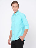 Anni Designer Men'S Solid Regular Fit Shirt (Rikk-An_Sku Blue X-Large),Sky Blue,XL,Cotton Blend,Western,