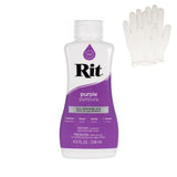 Rit Dye - Liquid Fabric Dye for Crafting, Clothing, and D cor - 8 oz. Bottle - Purple (Gloves Included)