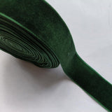 8 Yards 1(25mm) Velvet Ribbon for Wedding Christmas Gift Box Wrapping Bow Making Bouquet Wrap DIY Craft Decor (Christmas Green