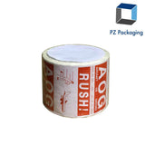 Tape Logic DL1376 Labels, Rush AOG - Aircraft On Ground, 4 x 4, Red/White, 500 Per Roll