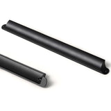 Goo-Ki Cabinet Cup Pulls Black 12-3/5 c-c Bin Drawer Pull Kitchen Hardware, 6 Pack Matte Black Zinc Alloy Bar Cup Handles for Cu