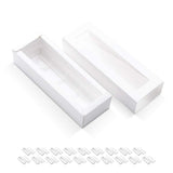 BAKIPACK 20 Truffle Boxes, Chocolate Boxes, White Candy Boxes with 4-Piece Plastics Tray (Tray Size with 5.75x1.25 Inches), Pull