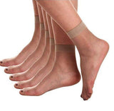 Hrbs Beige SuperThin Transparent Ankle Length Yoga & Gym Socks (Pack Of 5) Net Solid Plain Socks For Womens/Girls/Mens & Boys I