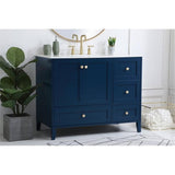 Elegant Decor Sommerville 42 Steel And Wood Single Bathroom Vanity In Blue