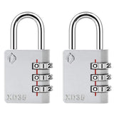 Zarker XD35 Combination Lock, 3-Digit Padlock for School Gym Sports LockerLock, Fence, Toolbox, Case, Hasp Storage (2-Pack, Gray