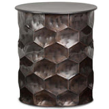 SIMPLIHOME Whitney Industrial 17 inch Wide Metal Storage Accent Side Table in Antique Bronze, Fully Assembled for the Living Roo