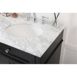 Elegant Decor Park Avenue 60 Solid Wood & Metal Double Bathroom Vanity In Black