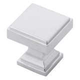Belwith-Keeler B077458-CH Brownstone Collection Knob 1-1/8 Inch Square Chrome Finish