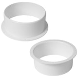 6 Inch Pack of 2 - Duct Connector Flange - Plastic Male End Straight Pipe Coupler for Heating Cooling Ventilation System - Ducti