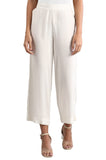 Aurelia White Solid Palazzo Pants for Women