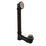 Westbrass D4931-12-07 1-1/2 x 12 Bath Waste & Overflow Assembly with Tip-Toe Drain Plug and 2-Hole Faceplate - Sch. 40 ABS Pipe,