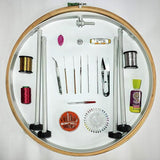 Ruzuz Embroidery Kit/Aari Work Set For Beginners 19 Items (Hoop 18 Inch With Stand)
