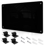 17.7 x 11.8 Black Metal Magnetic Board - Magnet Bulletin Board to Display Magnetic Letters Numbers Animal, Poetry, Spice Jars, N