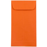 JAM PAPER #7 Coin Business Colored Envelopes 3 1/2 x 6 1/2 Orange Recycled 50/Pack