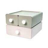 livinbox 2 PCS Stackable Plastic Desk Organizer, Drawer Type Desktop Storage Box, Cosmetics Makeup Stationery, Gel Pens, Pencils
