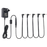 Musiclily Pro EU Standard Guitar Pedal Power Supply Adapter 9V DC with 5 Way Daisy Chain Cable & Reverse Polarity Cord for Effec