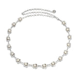 Ujeavette Women Pearls Metal Waist Chain Belt For Wedding Bridal Dress Gown Silver 02