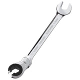 LOSCHEN 1PC 13mm Open Flex-Head Ratcheting Wrench, Metric Ratcheting Spanner with 78 Teeth, Chrome Vanadium Steel Tubing Ratchet