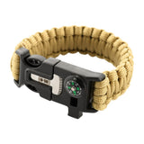 M-Tac Survival Paracord Bracelet - 12 ft Emergency Rope with Compass & Whistle - Tactical Cord for Camping, Hiking, EDC (Coyote