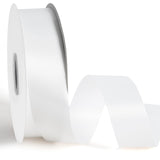 LaRibbons White Stiff Floral Satin Ribbon 1.5 Inch x 100 Yards, Polypropylene Ribbon for Cemetery Flowers, Funeral Arrangements,