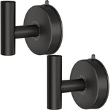 DGYB Large Suction Cup Hooks for Shower Set of 2 Black Towel Hooks for Bathrooms Stainless Steel Suction Hooks for Inside Shower