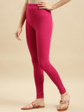 Rangita Women Cotton Pink Solid Full Length Churidar, Xl