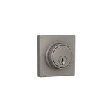 Lock Scout Deadbolt with SquareTrim, Keyed 1 Side, Satin Nickel Finish