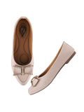 Shoetopia Pointed Toe Bow Detailed Cream Bellies For Women & Girls /Eu39,Cream,6,B0DDJKTSQ4