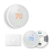 Google Nest Thermostat Programmable Smart Learning Thermostat with Easy Installation and Trim Kit Bundle, White