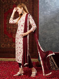 Anni Designer Women'S Cotton Blend Printed Straight Kurta With Pant & Dupatta (Gta Wine-Jb_Xxl_Wine_Xx-Large),Wine,2XL,Cotton Blend,Regular,
