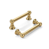 khtumeware 10 Pack 3 inch(76mm) Hole Center Brushed Brass Cabinet Pulls Solid Heavy-Duty Warm Brass Kitchen Cabinet Hardware for