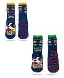 Mikoniko Woolen AntiSlip Socks Winter Warm Crew Socks With NonSkid Grips For Boys, Girls & Women_2 Pair (Yellow|Green,1014