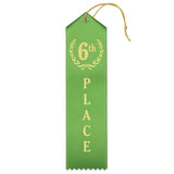 RibbonsNow 6th Place Award Ribbons 25 Green Ribbons with Card & String
