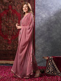 Anni Designer Women'S Rayon Blend Printed Straight Kurta With Pant & Dupatta (Vice Peach-Vks03_3Xl_Peach_Xxx-Large),Peach,3XL,Rayon Blend,Regular,