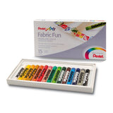 Pentel Arts Fabric Fun Pastel Dye Sticks, 15 Color Set (PTS15)