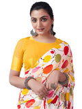 Satrani Womens Pure Georgette Saree (3633S107N_White & Multi2)