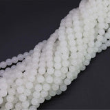 Pamir Tong 600PCS 8mm White Glass Round Beads Bulk-Imitative Jade Beads-Bracelet Loose Beads for Jewelry Making Earring, Necklac