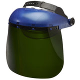Sellstrom Single Crown Safety Face Shield with Ratchet Headgear, Clear Tint, Anti-Fog Coating, Blue, S39140, 8 x 12 x .040