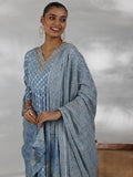 Libas Blue Pure Cotton Printed Kurta Sets For Women Blue M 48886