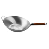 MYADDICTION Nonstick Wok Sauce Pan Gas Cooking Pot Omelet Pan with Wooden Handle Wok Pan 32cm with Ears