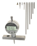 iGaging Depth Gauge Digital Electronic Indicator 0-22 Measuring Range, 0.0005 Resolution, 2-Position Base (Inch/MM/Fractions)