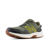 New Balance Men's 410 V8 Trail Running Shoe, Dark Olivine/Ginger Lemon/Black, 9 W
