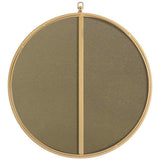 Elegant Decor Rowan Home Office Decorative Round Framed Hanging Wall Mirror, 24 L X 24 H - Brass