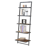 Convenience Concepts Laredo 5 Tier Ladder Bookcase / shelf, Natural / Antique Black Frame