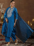Libas Women'S Chanderi Silk Kurta Set (49461_Teal_5Xl)